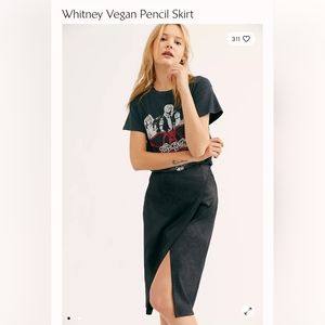 Free People Whitney pencil skirt vegan